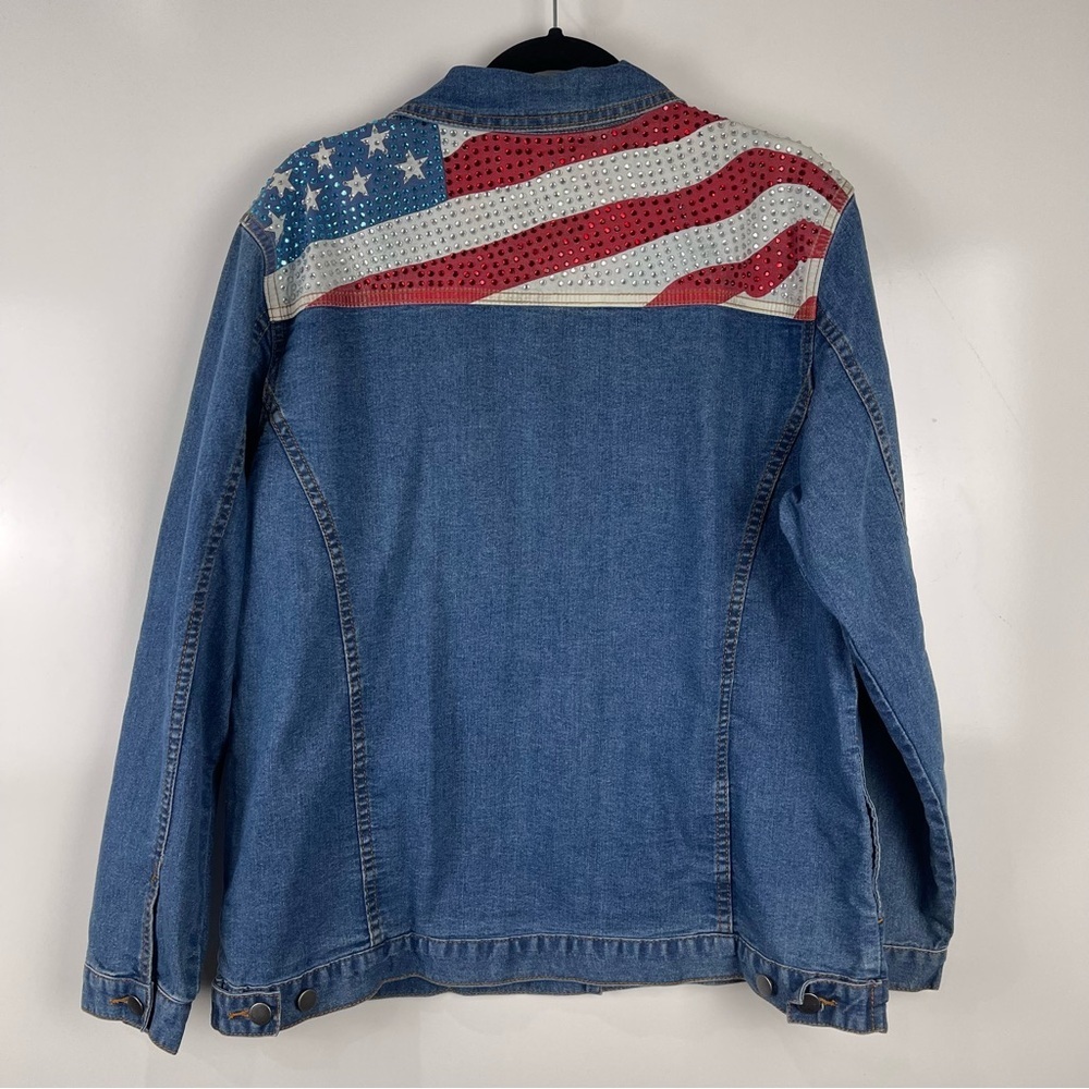 Bradford Exchange USA Denim Jacket Embellished Women’s Medium Patriotic Western - Picture 2 of 12